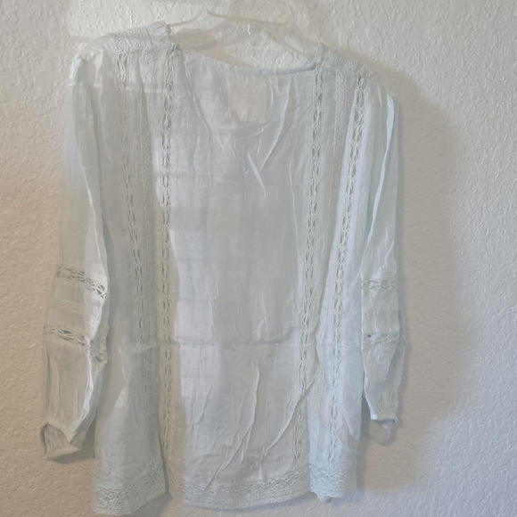 Guadalupe Valentina Light Blue Lace Boho Blouse XL NWT P2p 21 To 22 - Picture 2 of 4